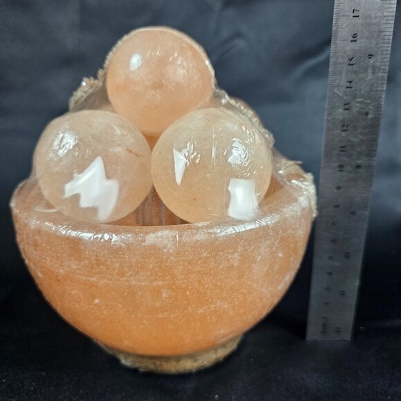 Himalayan Salt Lamp Bowl with Round Balls - Picture 3 of 5